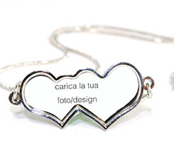 Collana ciondolo con due cuori personalizzati