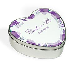 Scatola di latta cuore Lavanda