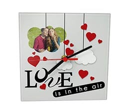 Orologio Quadrato in Vetro Lovely cloud