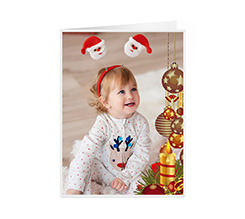 Biglietto auguri pieghevole per auguri Natale con foto