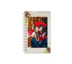 Agenda con spirale piccola con foto e grafica natalizia