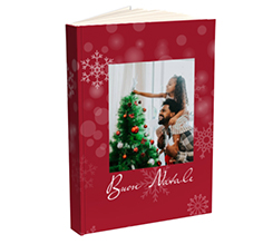 Agenda giornaliera con foto e grafica con fiocchi di neve