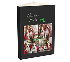 Agenda con auguri di Bone feste e collage di foto