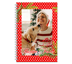 Agenda settimanale con grafica bacche natalizie