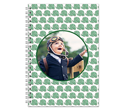 Agenda settimanale 14x21 Elefantini verdi personalizzabile