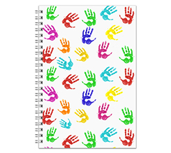 Agenda con impronte colorate