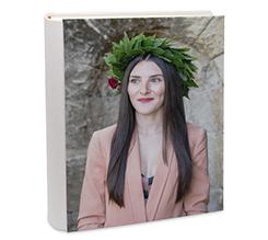 Album foto personalizzato 24x30 con retro in pelle per laurea