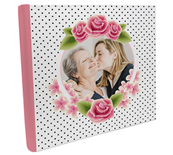 album foto quadrato a pois e con grafica fiori