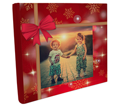 Album Quadrato con fiocchi di neve e nastro per Natale