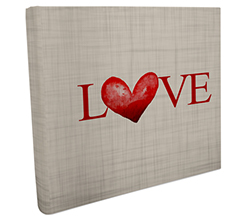 Album fotografico quadrato con grafica love testure lino