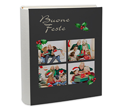 Album con copertina nera e grafica collage