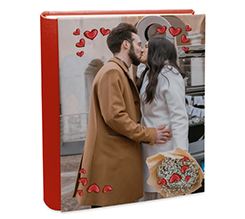 Album in pelle con copertina con cuori