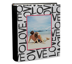 Album con retro in pelle grafica con scritte e immagine da inserire