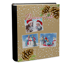 Album con copertina natalizia e retro in pelle