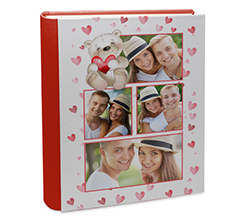 Album con retro in pelle con orsetto e cuoricini