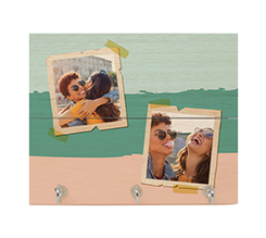 appendichiavi in legno da parete stampato con foto e grafica con cornici effetto polaroid