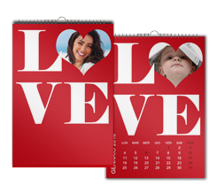 Calendario multipagina a4 con grafica san valentino
