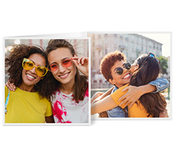 Biglietto 3 ante quadrato personalizzato con le tue foto per ogni festività o ricorrenza