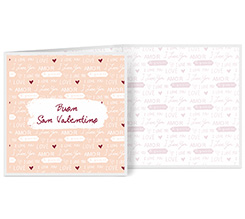 Biglietto a 3 ante quadrato Buon San Valentino