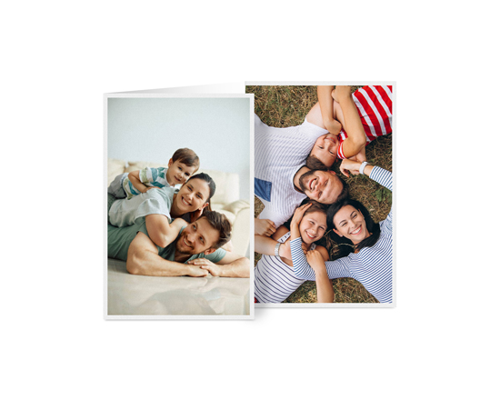 Biglietto 3 ante verticale personalizzato con le tue foto per ogni festività o ricorrenza