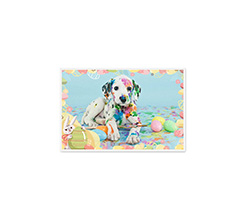 Biglietto auguri cornice con ovetti Pasqua e foto