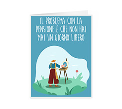 Card auguri per pensione con frase divertente