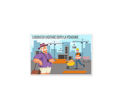 Biglietto auguri pensione divertente