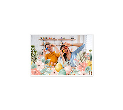 Biglietto auguri per Pasqua con foto e grafica ovetti e fiori