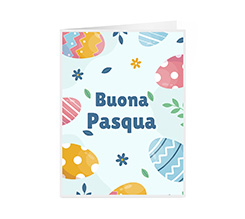 Card apribile Buona Pasqua con grafica ovetti