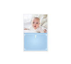 Bigliettino Auguri Croce azzurra battesimo