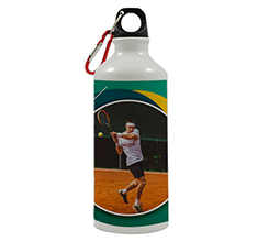 borraccia sportiva per tennis personalizzata con foto e sfondo verde