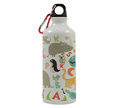borraccia per bambini con animali e lettere dell'alfabeto