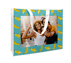 Borsa spesa personalizzata con foto e grafica banane gialle