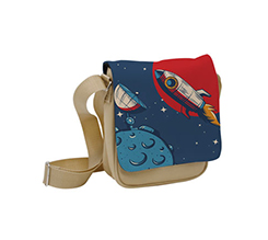 Borsello tracolla per uomo con grafica Space