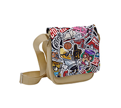 Borsello tracolla per uomo con grafica Street Art