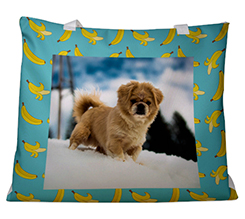 Borsa mare con foto e grafica banane