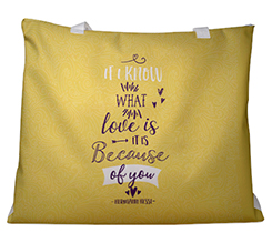 Borsa da mare con grafica gialla