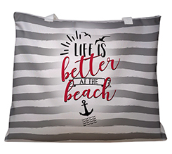 Borsa mare con grafica a fasce