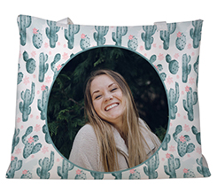 Borsa mare con foto e grafica cactus