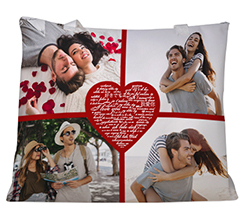 Borsa mare con collage 4 riquadri cuore