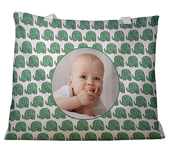 Borsa mare con elefantini e cerchio per foto