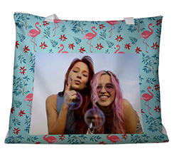 Borsa mare con grafica fenicotteri e foto