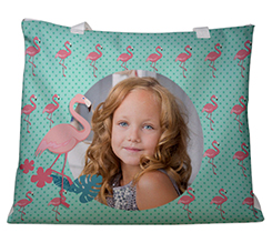 Borsa mare con foto e fenicotteri