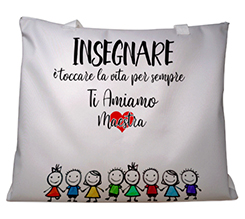 Borsa mare con grafica insegnare per maestre