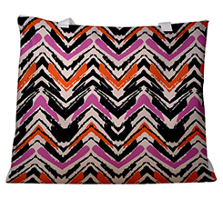 Borsa mare con grafica zig zag colorata