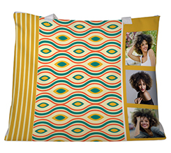 Borsa mare vintage fantasy con collage di foto