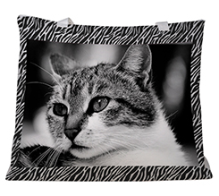 Borsa mare con grafica zebrata e foto