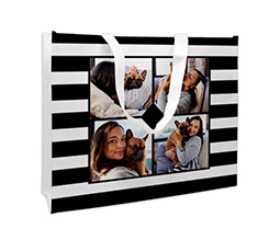 Borsa spesa personalizzata con grafica Black bands e collage d'immagini