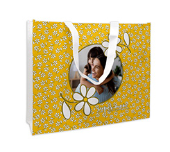 Borsa spesa per la mamma con foto e grafica margherite