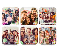 Calamite Quadrate pack da 6 con foto e grafica regali compleanno